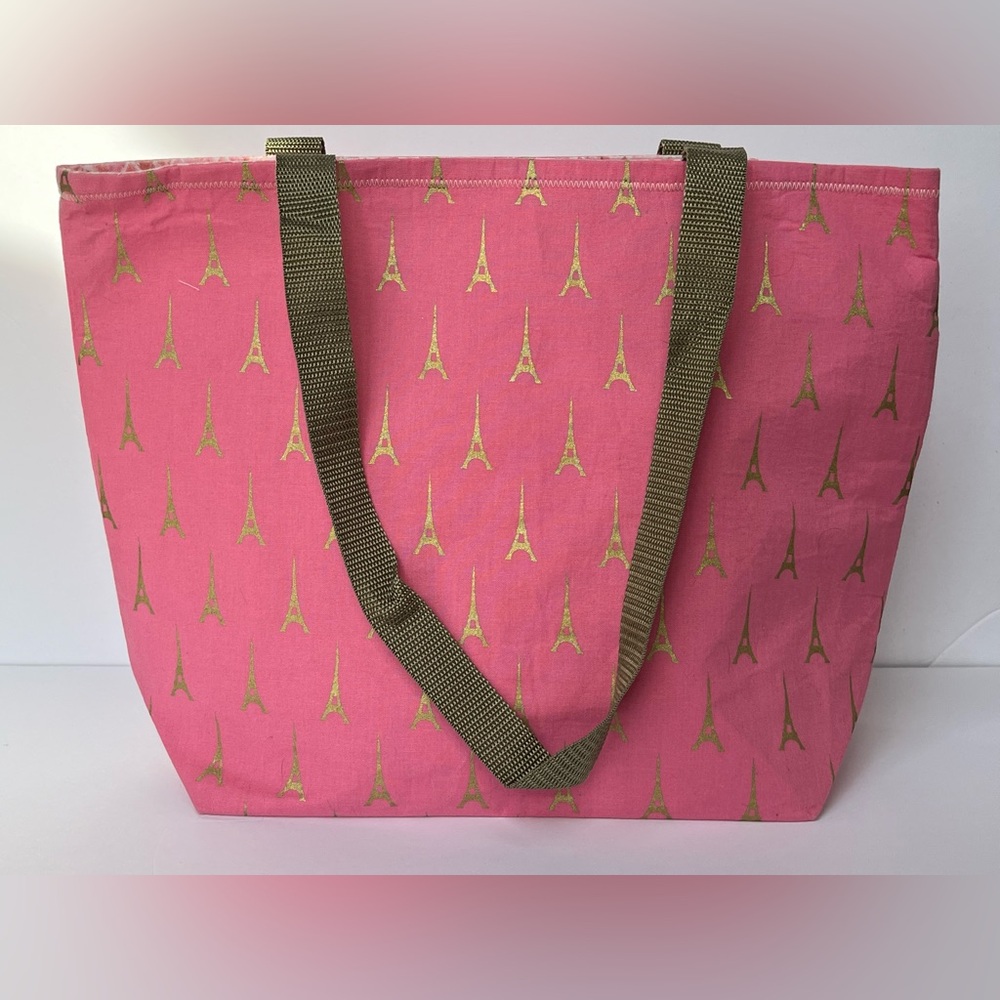 Handmade Pink & Gold Paris Tote Bag